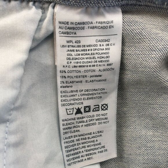 Signature By Levi Strauss Womens Lounge Shorts Size 14 Light Wash Denim Pull On - Picture 8 of 13